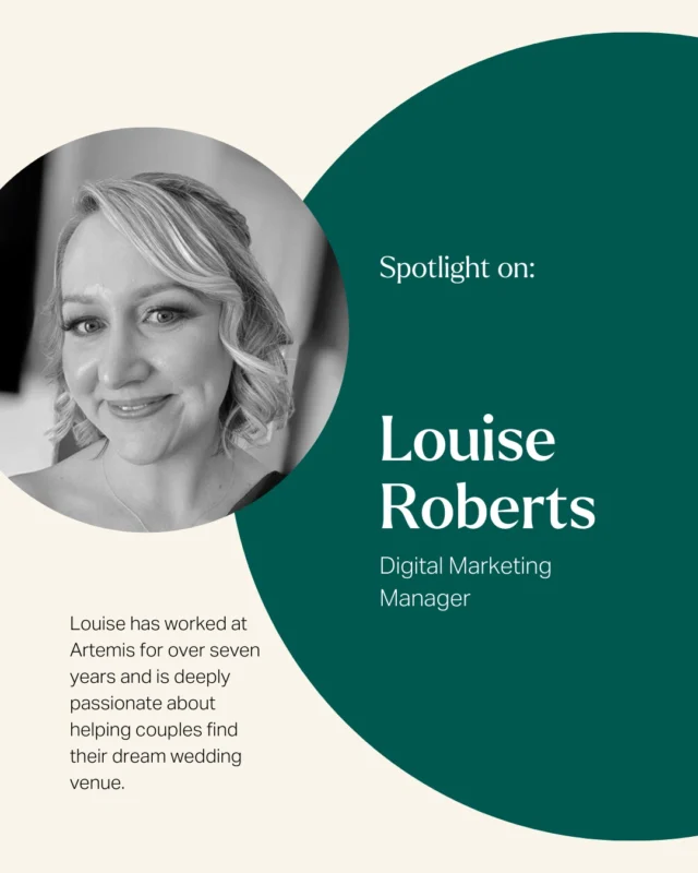 ⭐The Artemis team in spotlight⭐ 
 
Introducing our digital marketing manager, Louise Roberts! Louise is the driving force behind our paid marketing strategies, overseeing Google Ads, social media advertising, and directory listings across platforms like @bridebookhq, @hitcheduk, and @venuescanner.
 
With seven years at Artemis, Louise’s passion for the wedding industry runs deep. As a child, she dreamt of owning a bridal boutique and spent hours sketching wedding dresses, so it’s no surprise she now thrives in a role that helps couples find their perfect wedding venue. 
 
Louise loves collaborating with her team, bringing together different areas of expertise to create innovative marketing strategies (and some impressive office buffets!). Her positive energy and creative ideas have even earned her the unofficial title of "head of fun" from her marketing team colleagues.
 
Louise was recently asked to join our 2025 Master Chef judging panel, which she says was a dream come true for a foodie like her! 
 
Away from work, Louise enjoys spending time with her three-year-old daughter, whose passion for @chesterzoo means that Louise’s knowledge of zoo animals is almost as strong as her digital marketing expertise! 
 
Thank you to Louise and all of our team members for the wonderful work you do 🤩