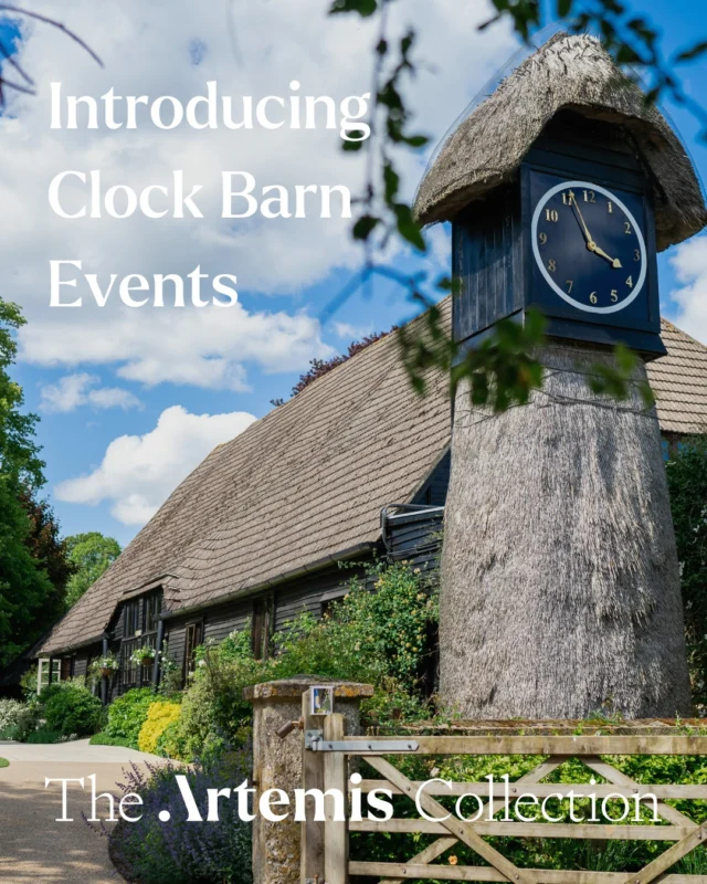 We’re delighted to announce that @clockbarn is now part of The Artemis Collection! ✨ 
 
After two decades as one of Hampshire’s most loved wedding venues, Clock Barn is now expanding to welcome private and corporate events.

Tucked away in the Hampshire countryside, just 12 miles from Winchester, Clock Barn is a unique blend of rustic charm and contemporary comfort. It’s a place that has hosted countless unforgettable wedding days since 2004, and now, it’s ready to bring that same warmth and character to a new kind of celebration.

Whether you’re planning a team away day, product launch, client dinner or private party, Clock Barn offers a setting that’s stylish, versatile, and full of character. From flexible meeting and dining spaces to 23 luxury onsite bedrooms, it’s built for both impact and ease.

Our in-house catering team will work with you to create a bespoke dining experience – from elegant, seated dinners to relaxed outdoor dining from our open-air kitchen, and everything in between. The onsite bar completes the experience, making every occasion memorable for all the right reasons. 

We’ve partnered with Clock Barn for many years and have seen firsthand the level of care, creativity and service the team delivers. We’re thrilled to support them in offering the Clock Barn experience to a wider audience of guests and clients seeking meaningful and memorable events.

📅 Bookings are now open for 2025 and beyond.

Find out more by emailing eventenquiries@clockbarn.co.uk 

@miaphotographyuk 📷
