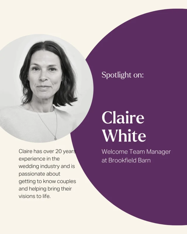 ⭐ The Artemis team in spotlight ⭐
 
Introducing Claire White, our brilliant Welcome Team Manager at @brookfieldbarn 
 
As the very first point of contact for couples looking to host their wedding with us, Claire plays a key role in helping them visualise their perfect day at our beautiful lakeside venue. 

Claire joined Artemis in January 2025 and brings with her over 20 years of experience in the wedding industry. She's passionate about connecting with couples, understanding their vision, and showing how Brookfield Barn can bring that vision to life. ✨ 
 
Although she’s only been with Artemis for a few months, Claire is already making a huge impact and has become a key member of our team. She’s fully embraced the role, enjoying the process of discovering everything that makes Brookfield Barn so special. She loves working alongside a team that inspires one another to deliver the best possible experience for every couple.
 
Outside of work, Claire keeps things very Zen, enjoying meditation, being outdoors in nature and practicing mindfulness. 🧘‍♀️ 🍃 
 
We’re so pleased to have Claire as part of the team, and we can’t wait to see the magic she continues to create at Brookfield Barn 💫