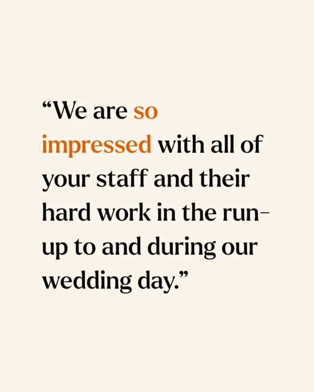 "Thank you so much to you all at Curradine for your endless hard work to make people's dream weddings come true. We are so impressed with all of your staff and their hard work in the run-up to and during our wedding day. It was truly special and a day we will never forget!"

We always love reading reviews from our venues' couples, event organisers, and guests. Our team work extremely hard to create unforgettable experiences each and every day, and seeing their efforts reflected in the words of our guests reminds us exactly why we do this. 

Congratulations to the @curradinebarns team for this fantastic review. We're so proud of you all 🧡
